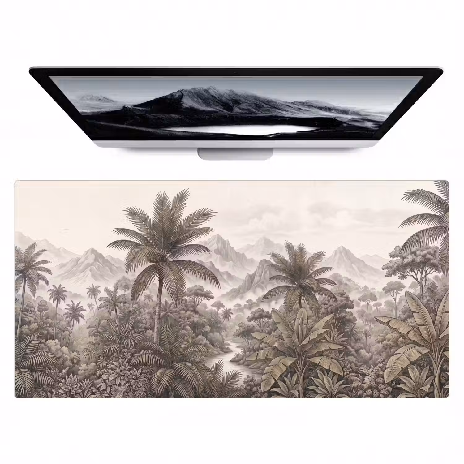 Natuur - Bergen - Rivier - Tropisch - Vintage Muismat XXL klein -zzz3d