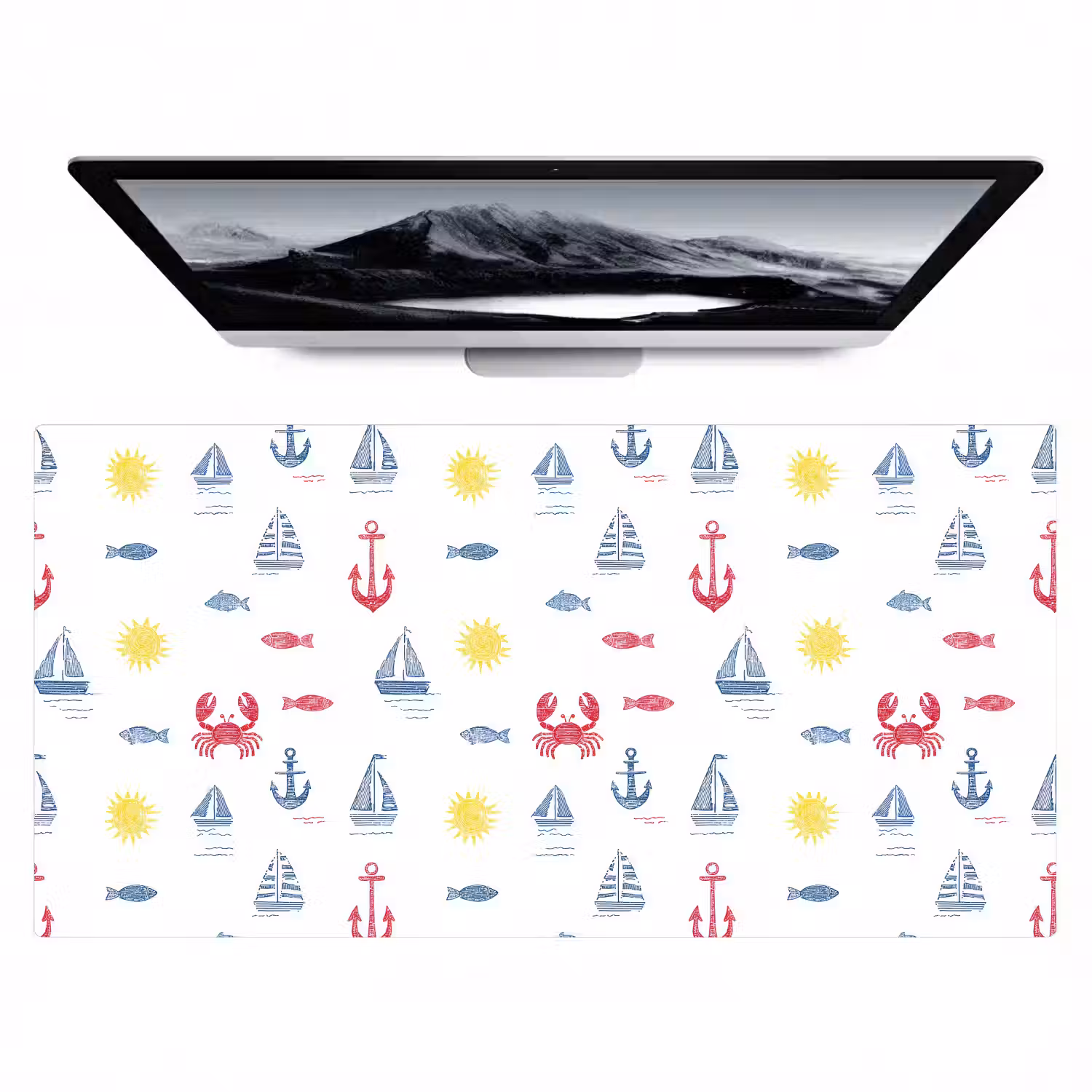 Nautisch - Illustraties - Kleurrijk Muismat XXL klein 681 -zzz3d
