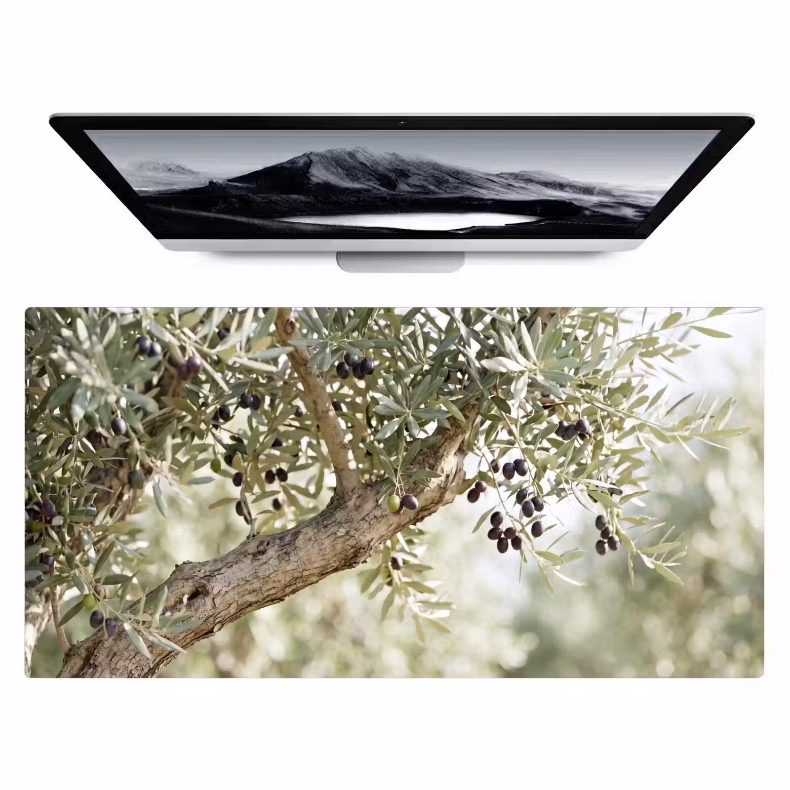 Desk Mat - Olive tree - branch - green - Olijfboom - tak - groen Muismat XXL klein