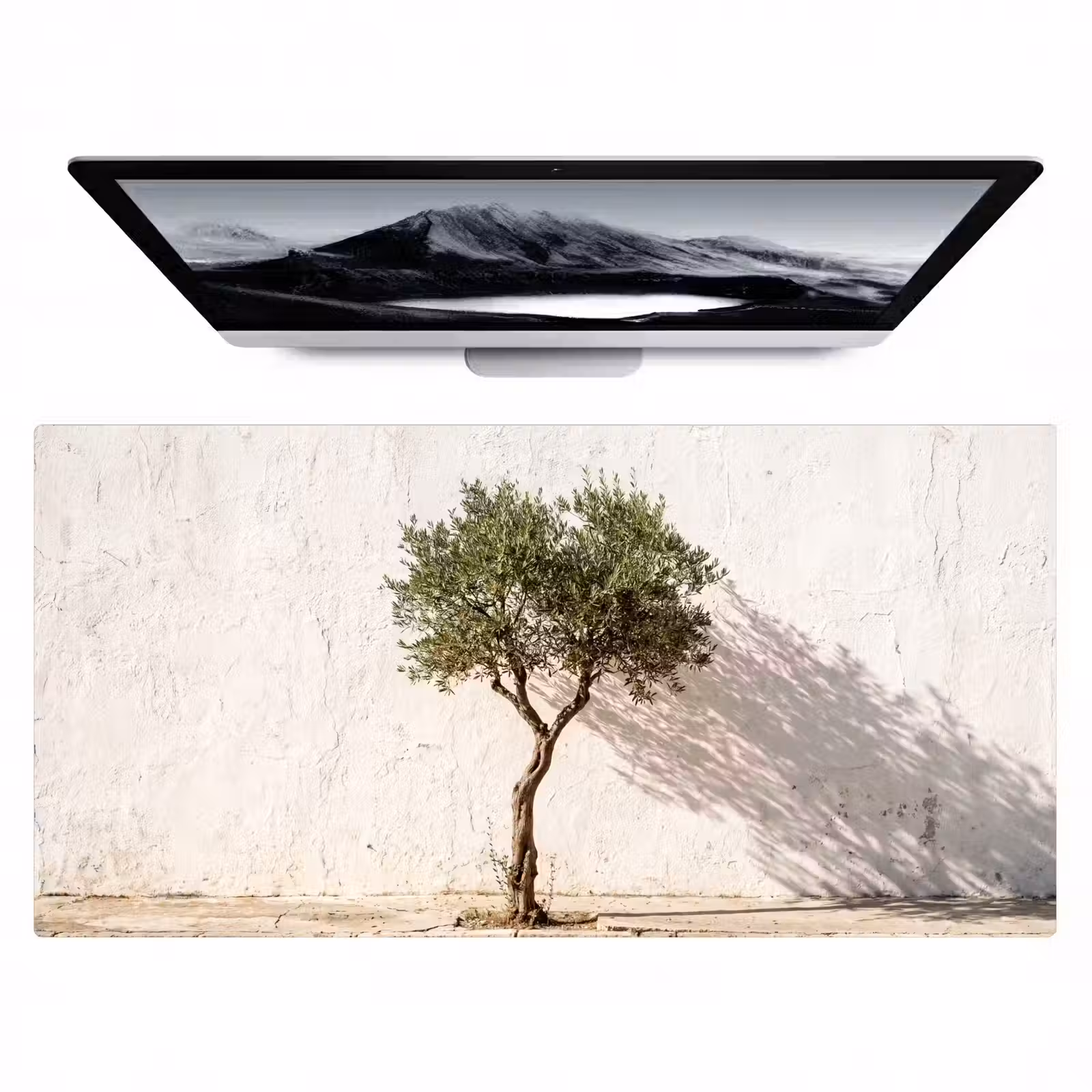 Desk Mat - Olive Tree - Wall - White - Olijfboom - muur - wit Muismat XXL klein