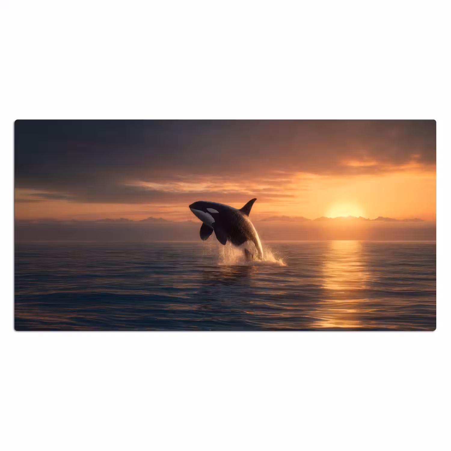 Orka - Zee - Zonsondergang Muismat XXL klein -3d_leeg