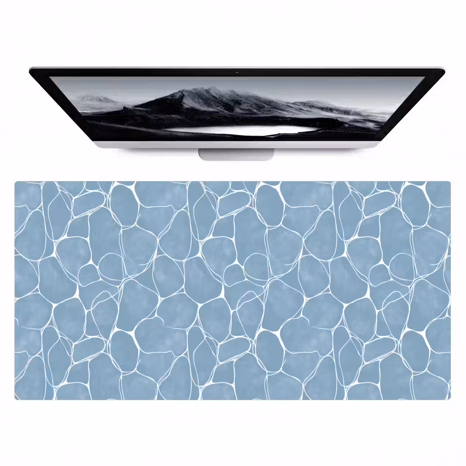 Organisch - Patroon - Blauw Muismat XXL klein 681 -zzz3d