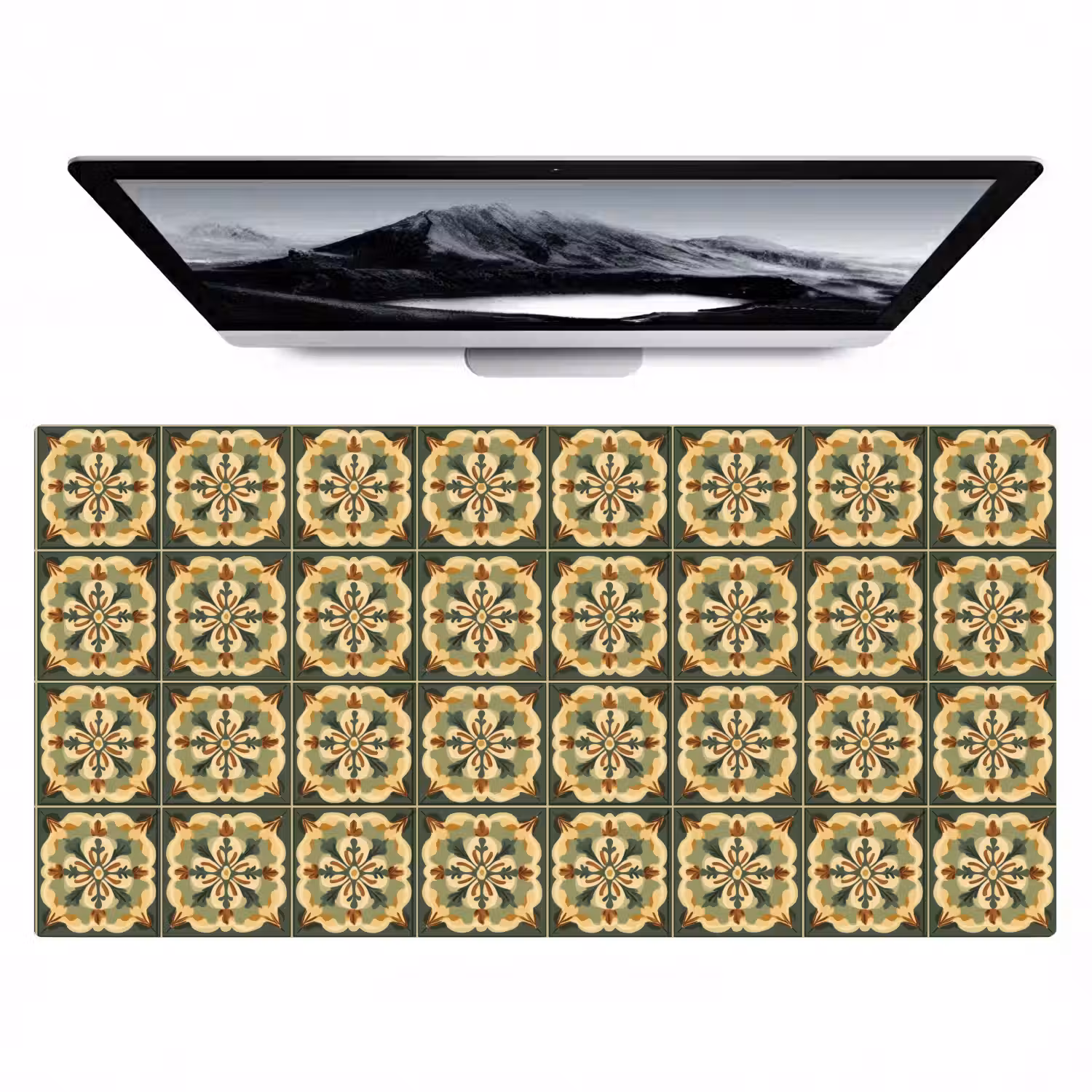 Ornament - Patroon - Groen Muismat XXL klein 681 -zzz3d