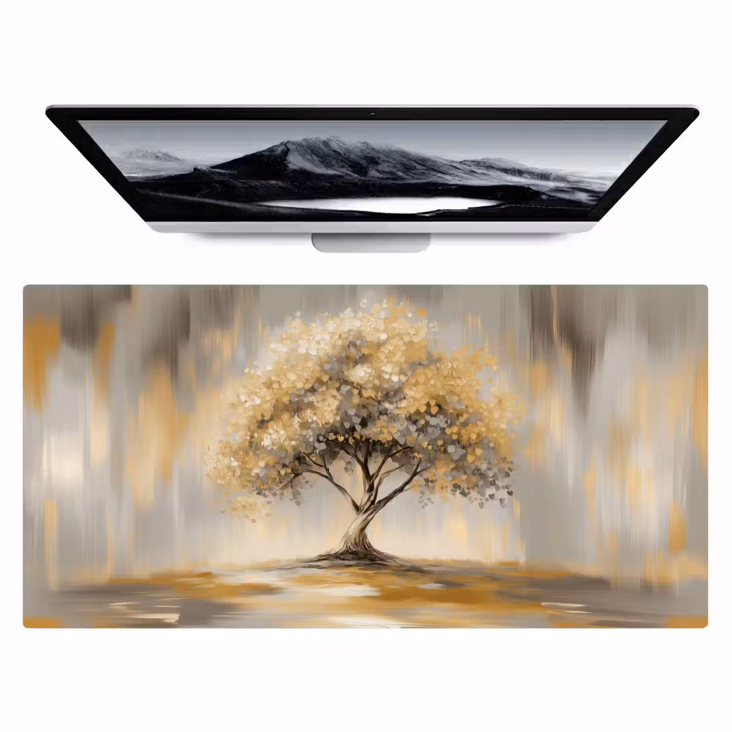 Schilderij - Boom - Abstract - Bladeren Muismat XXL klein -zzz3d