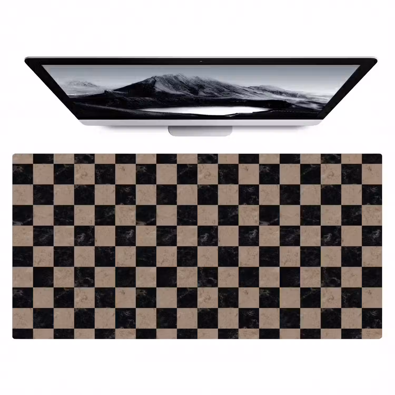 Patroon - Dambord - Marmer Muismat XXL klein 681 -zzz3d