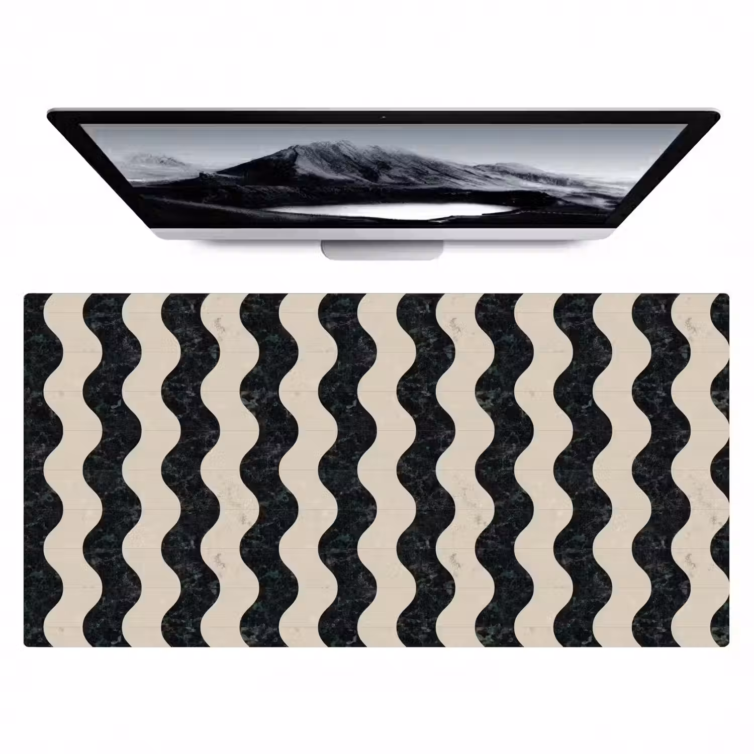 Patroon - Marmer - Groen - Cremé Muismat XXL klein 681 -zzz3d