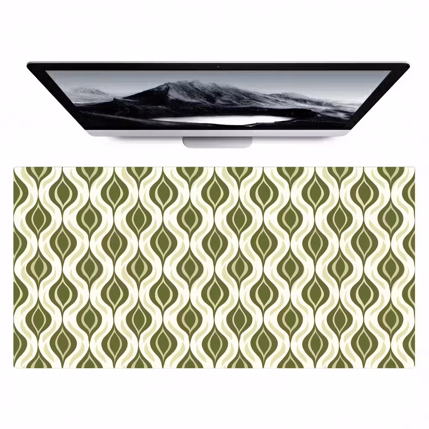 Patroon - Retro - Groen Muismat XXL klein 681 -zzz3d