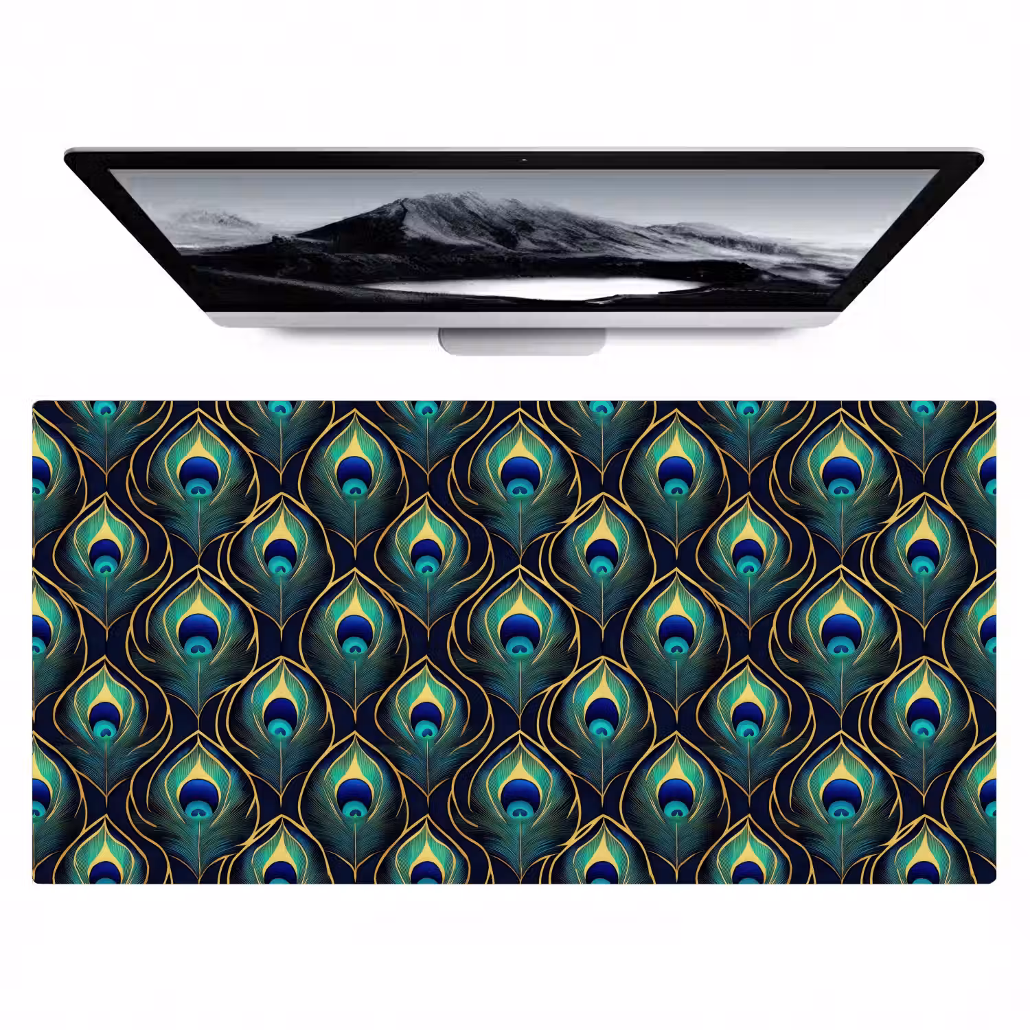 Pauw - Veren - Groen Muismat XXL klein 681 -zzz3d
