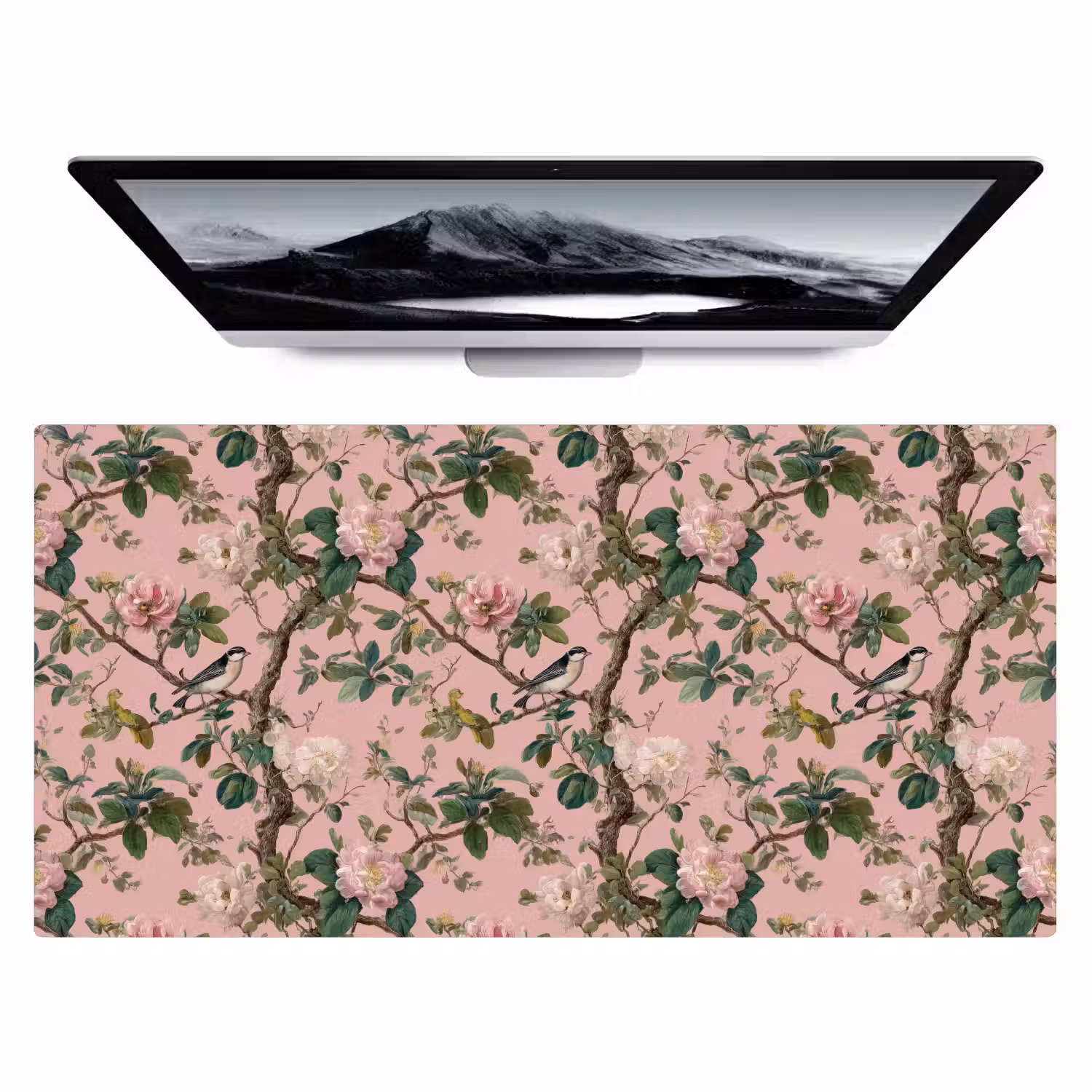 Pioenrozen - Botanisch - Vogel Muismat XXL klein 681 -zzz3d
