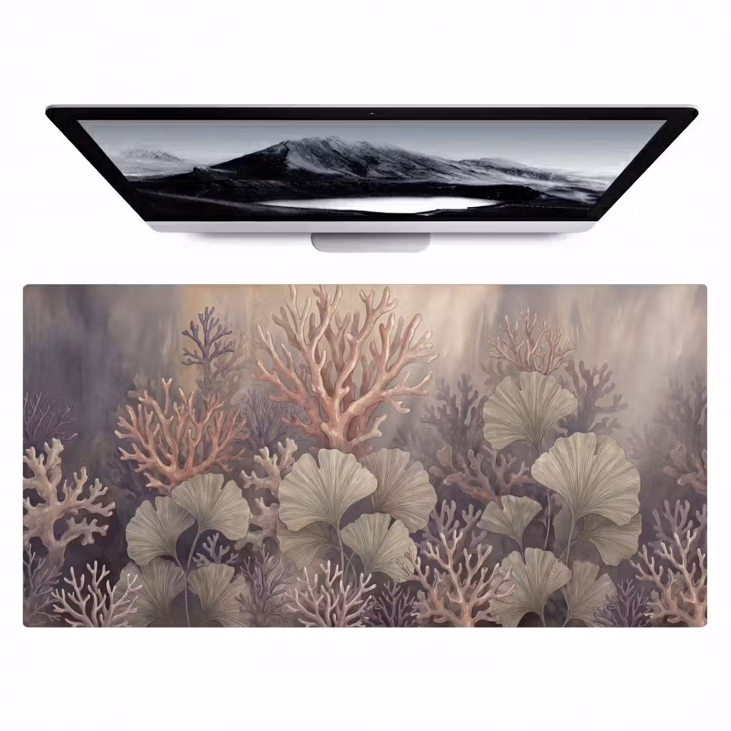 Plant - Bladeren - Zee - Illustratie - Groen Muismat XXL klein -zzz3d