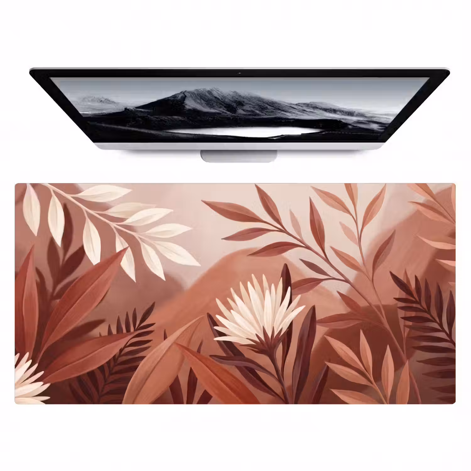 Planten - Bladeren - Botanisch - Modern - Bruin Muismat XXL klein -zzz3d