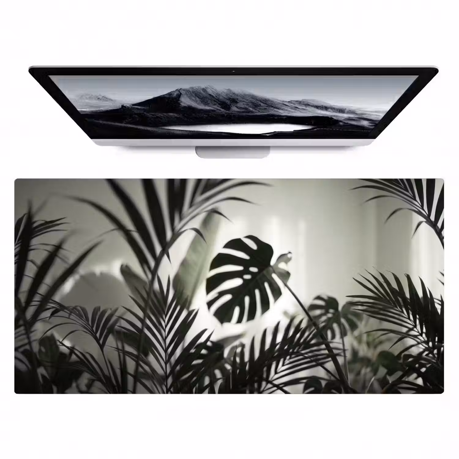 Planten - Bladeren - Natuur - Minimalistisch - Groen Muismat XXL klein -zzz3d