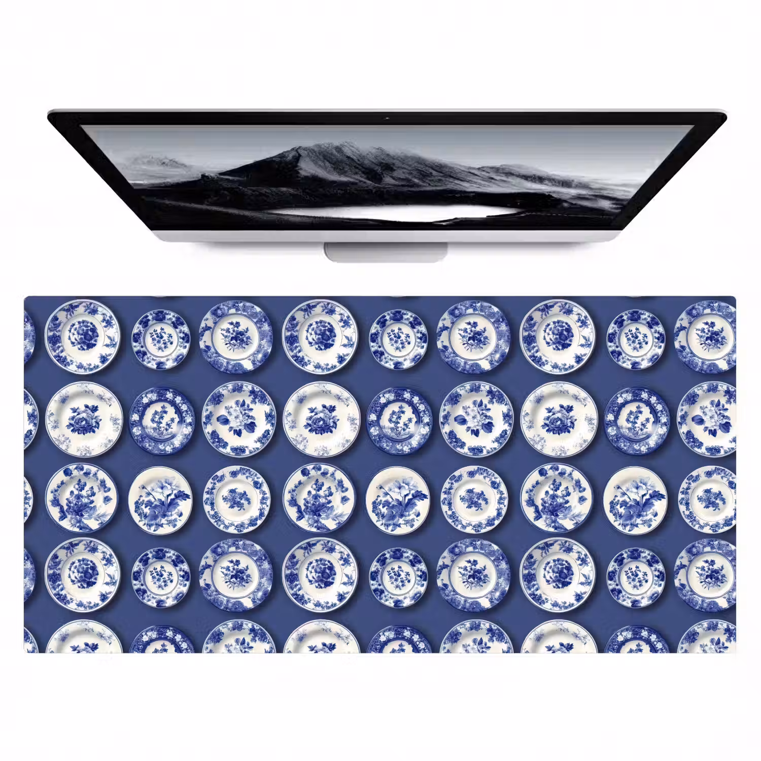 Borden - Floraal - Blauw Muismat XXL klein 681 -zzz3d
