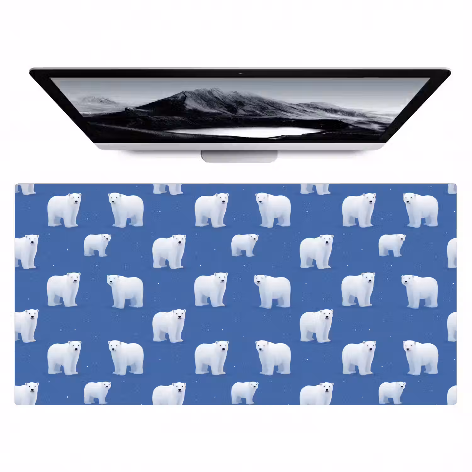 IJsbeer - Patroon - Blauw Muismat XXL klein 681 -zzz3d