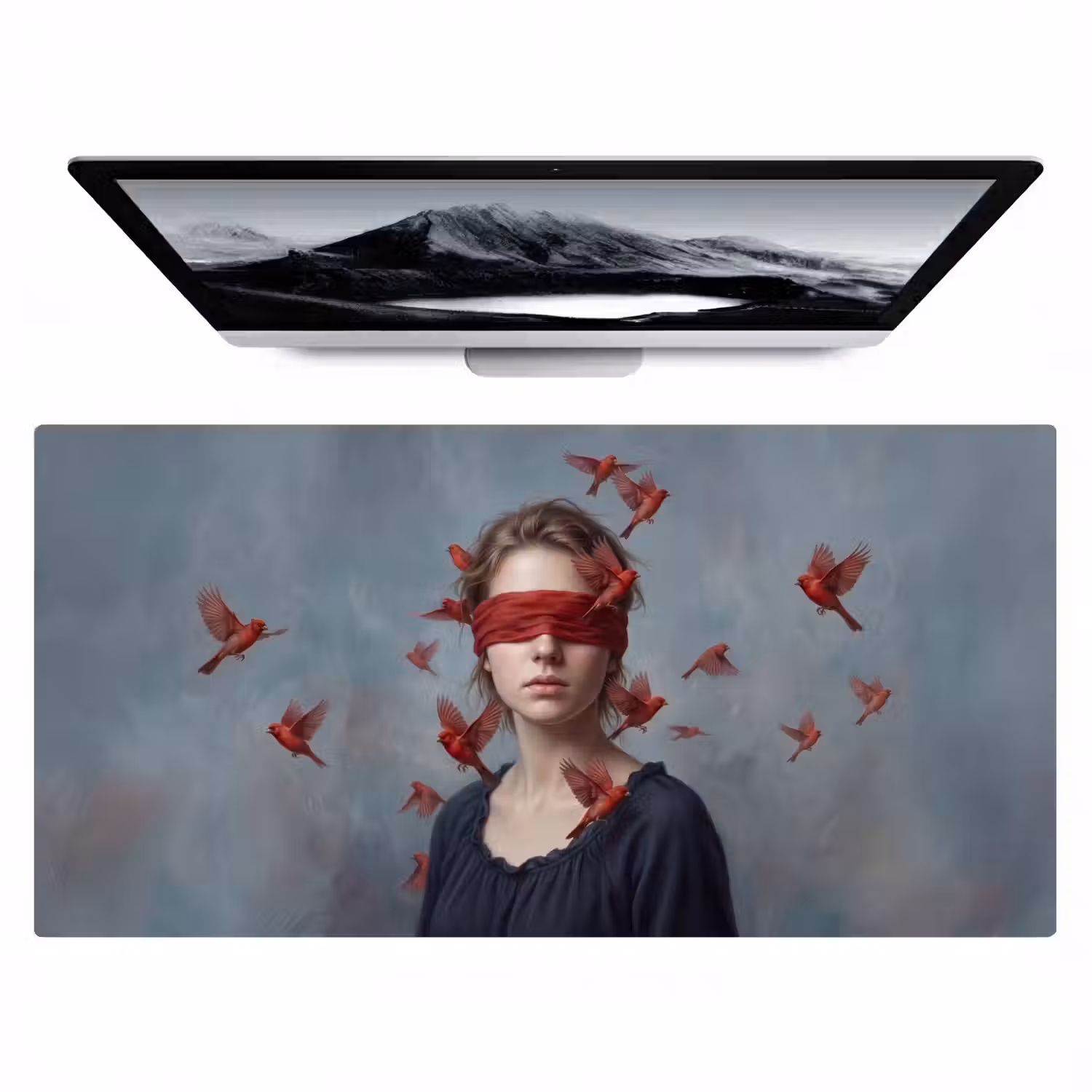Portret - Krachtig - Rood Muismat XXL klein -zzz3d