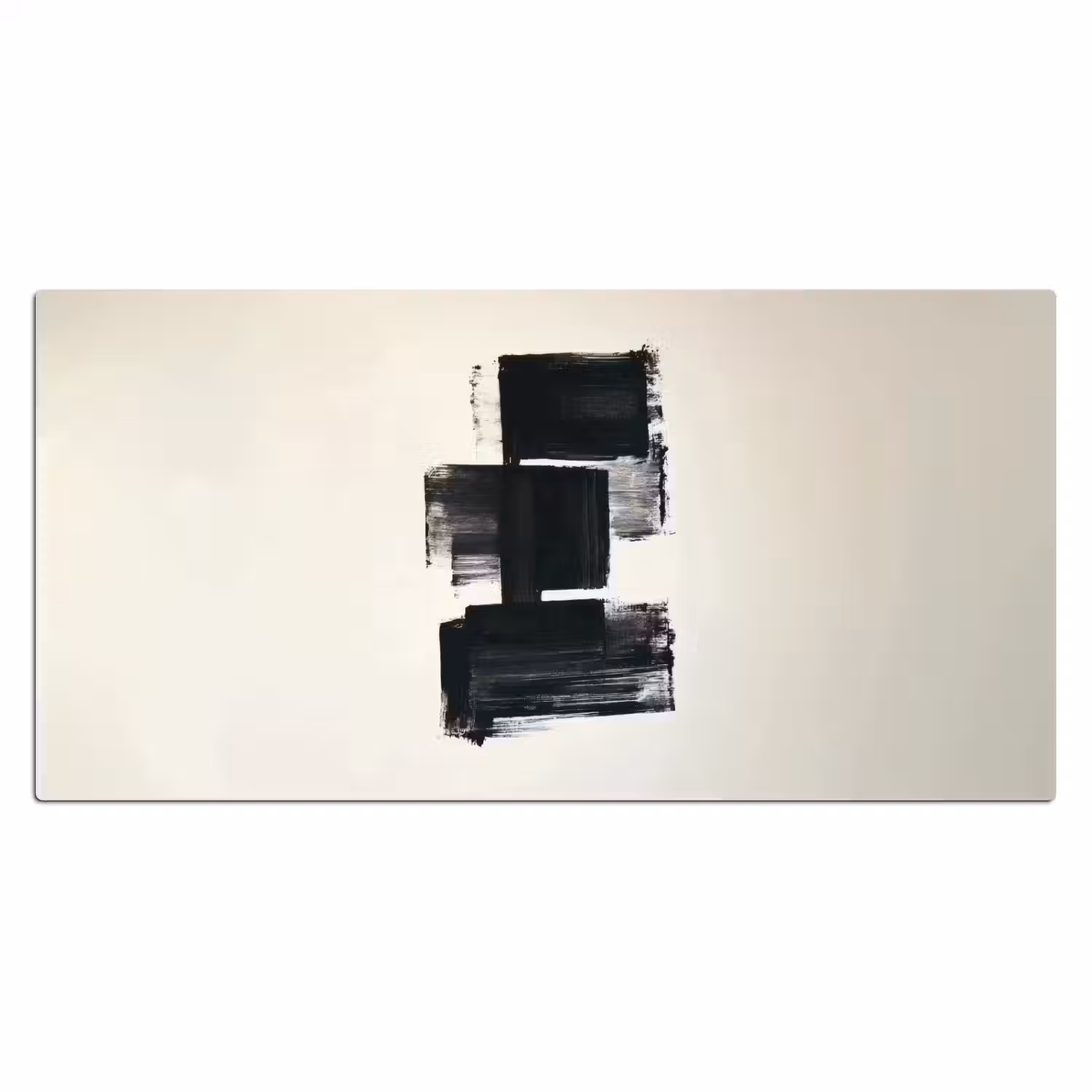 Rechthoeken - Penseelstreken - Abstract - Zwart Muismat XXL klein -3d_leeg