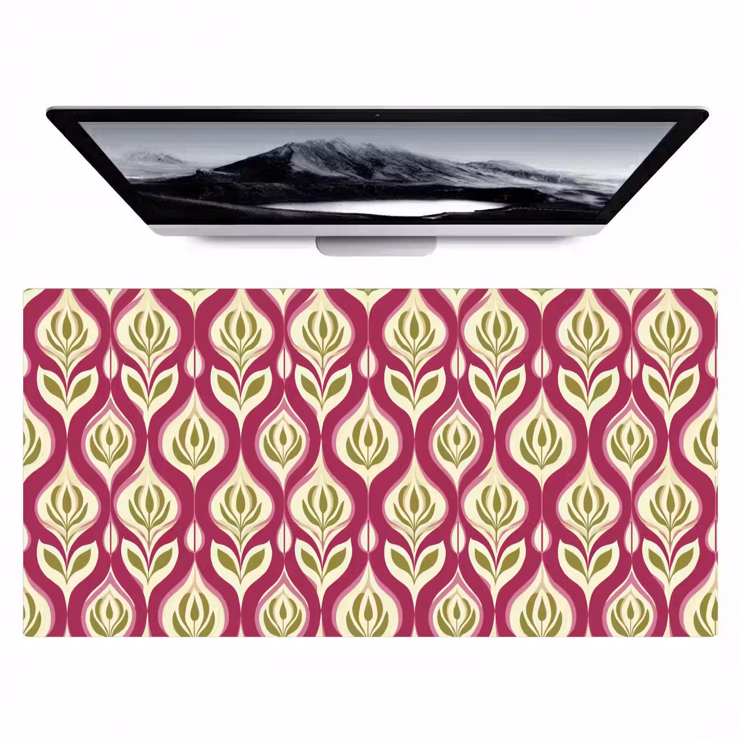 Retro - Floraal - Paars Muismat XXL klein 681 -zzz3d