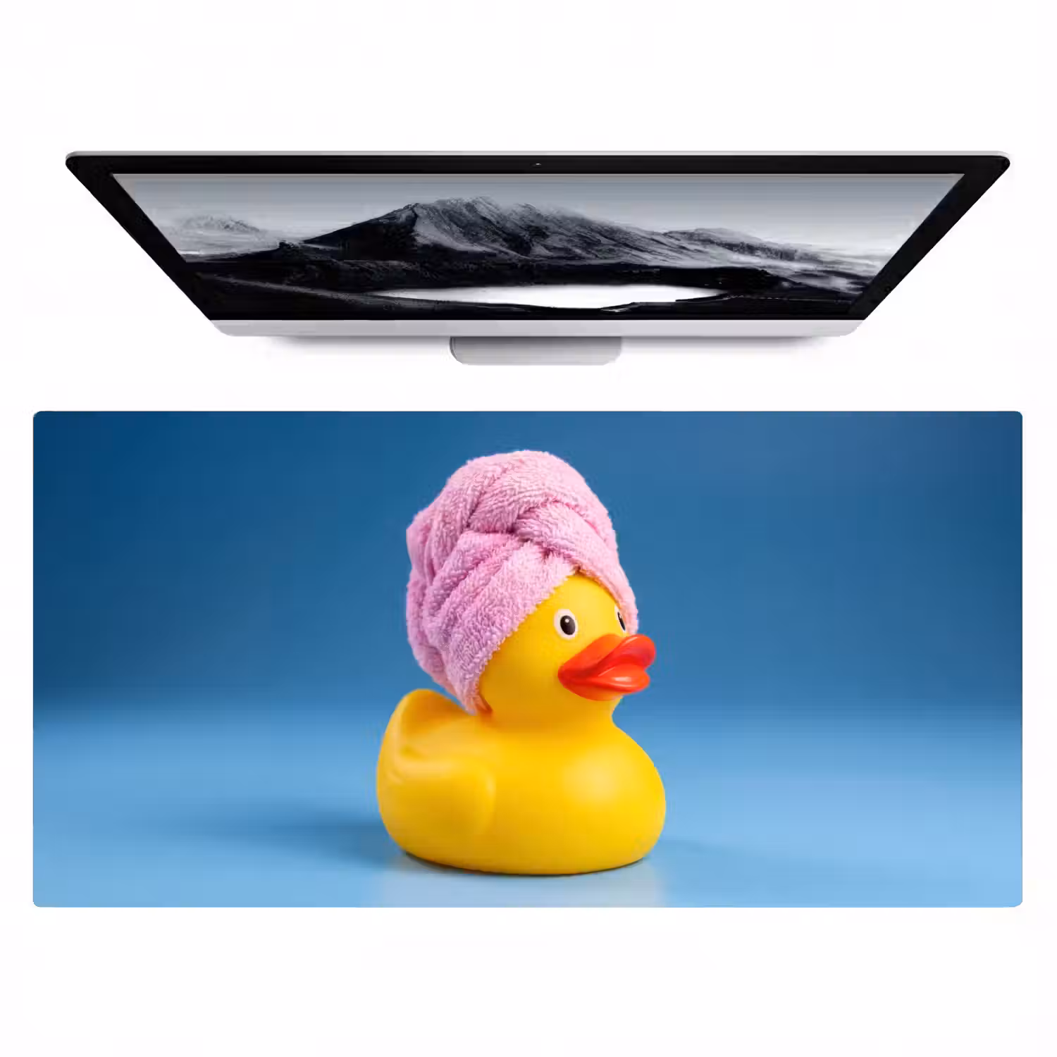 Badeend - Handdoek - Blauw Muismat XXL klein -zzz3d