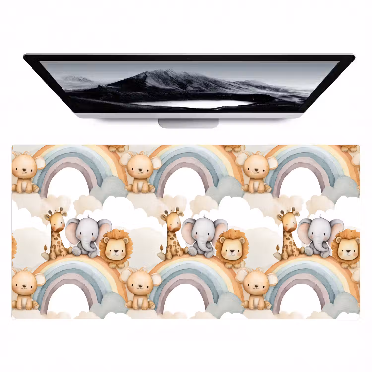 Safari - Regenboog - Kleurrijk Muismat XXL klein 681 -zzz3d