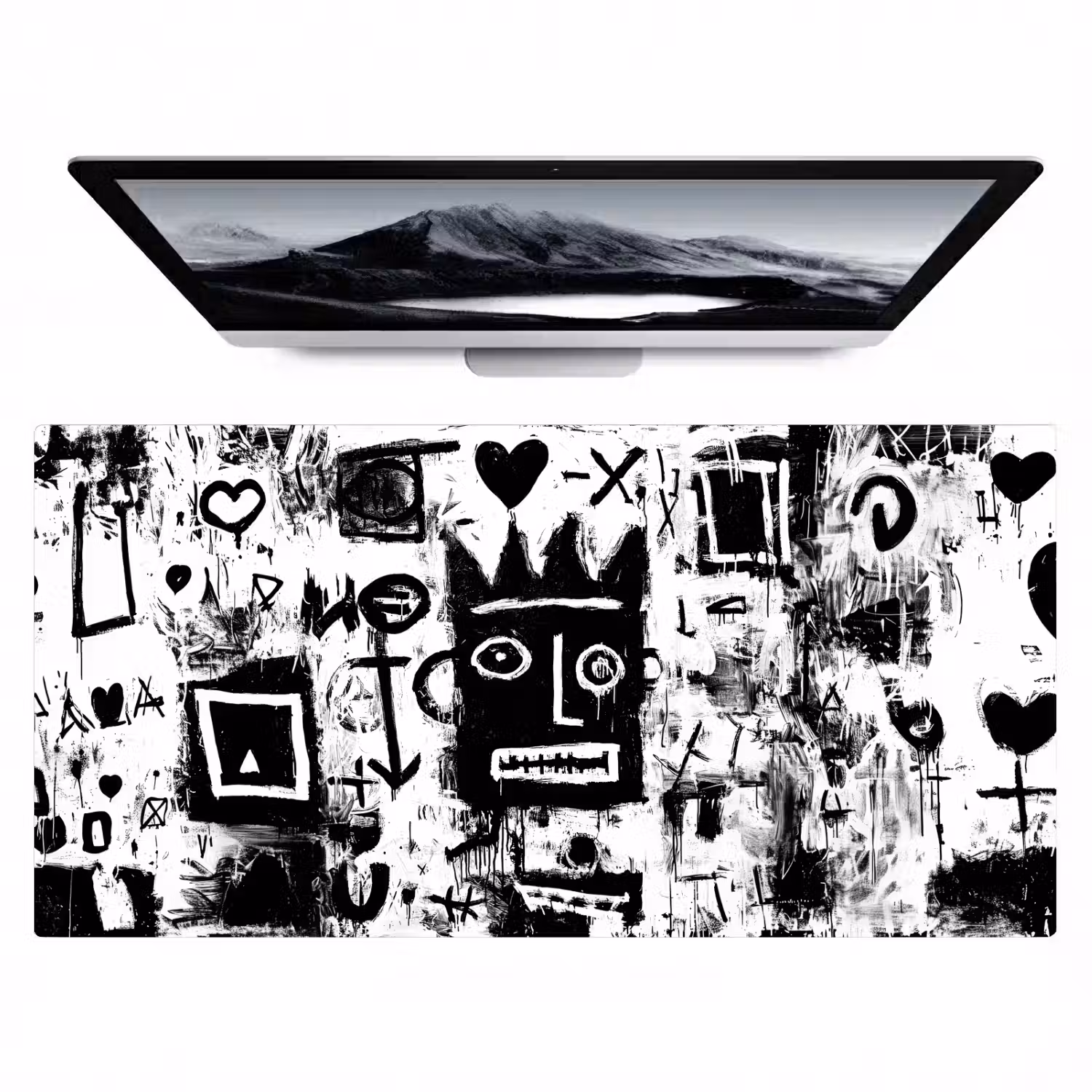 Vormen - Gezocht - Zwart - Abstract Muismat XXL klein -zzz3d