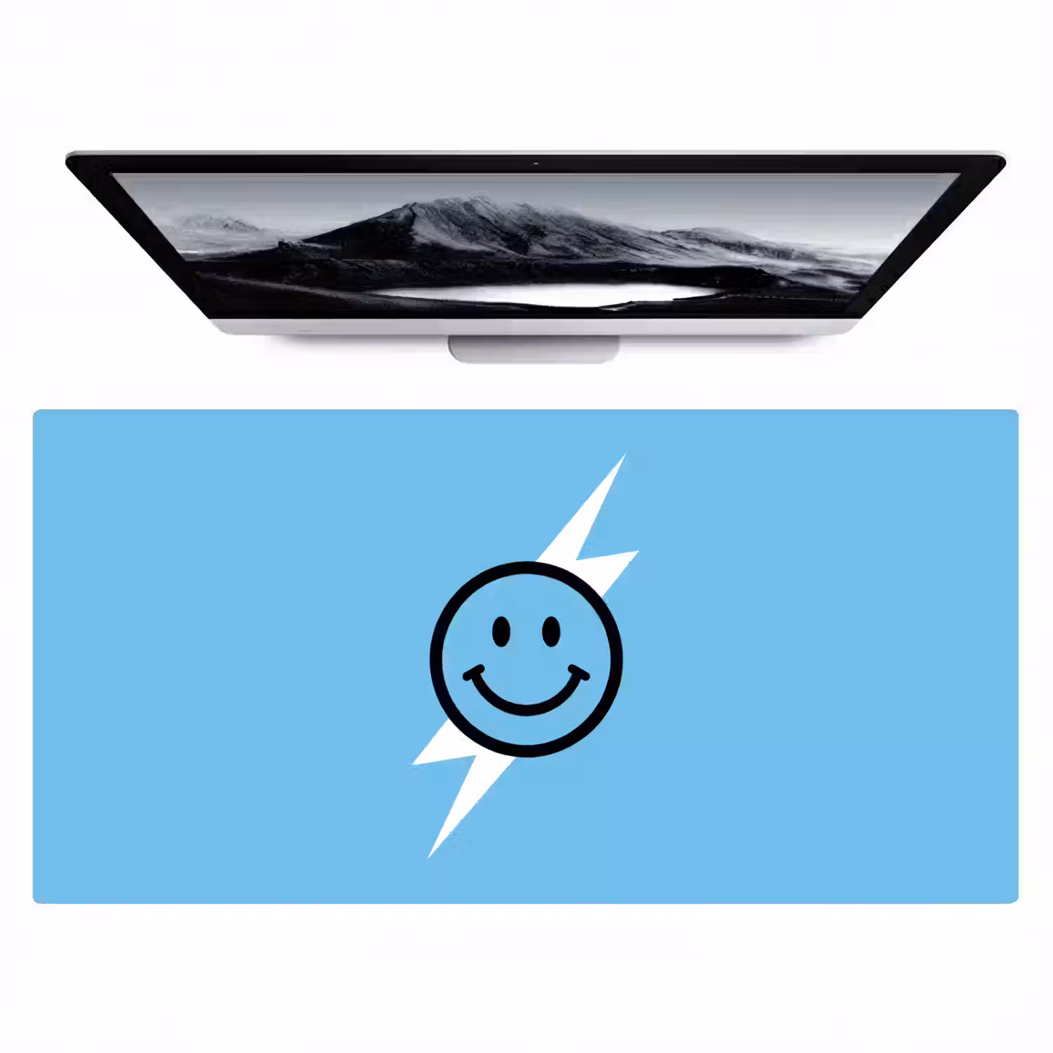 Smiley - Blauw - Bliksem Muismat XXL klein -zzz3d