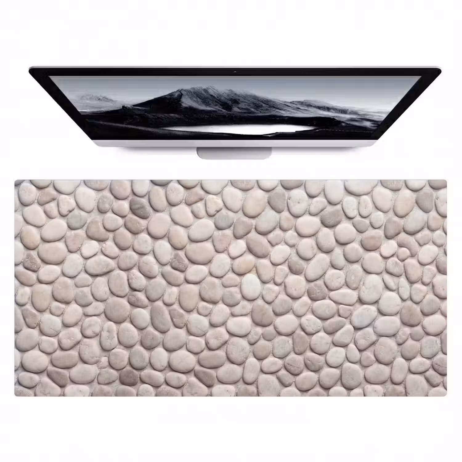 Steen - Kiezel - Natuur - Minimalistisch - Beige Muismat XXL klein -zzz3d