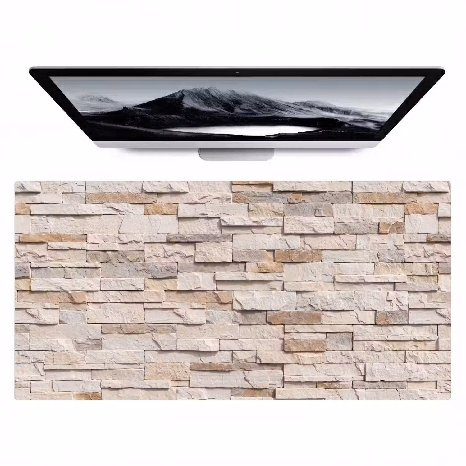 Steen - Muur - Textuur - Rustiek - Beige Muismat XXL klein -zzz3d