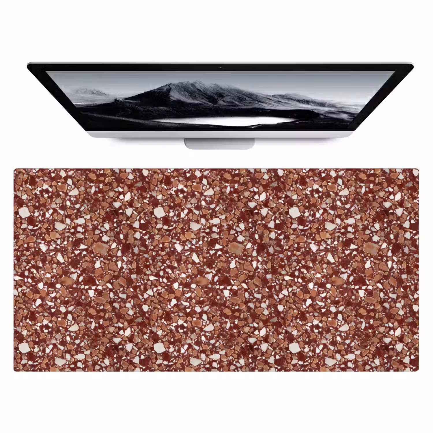 Terrazzo - Patroon - Steentextuur - Roodbruin Muismat XXL klein 681 -zzz3d