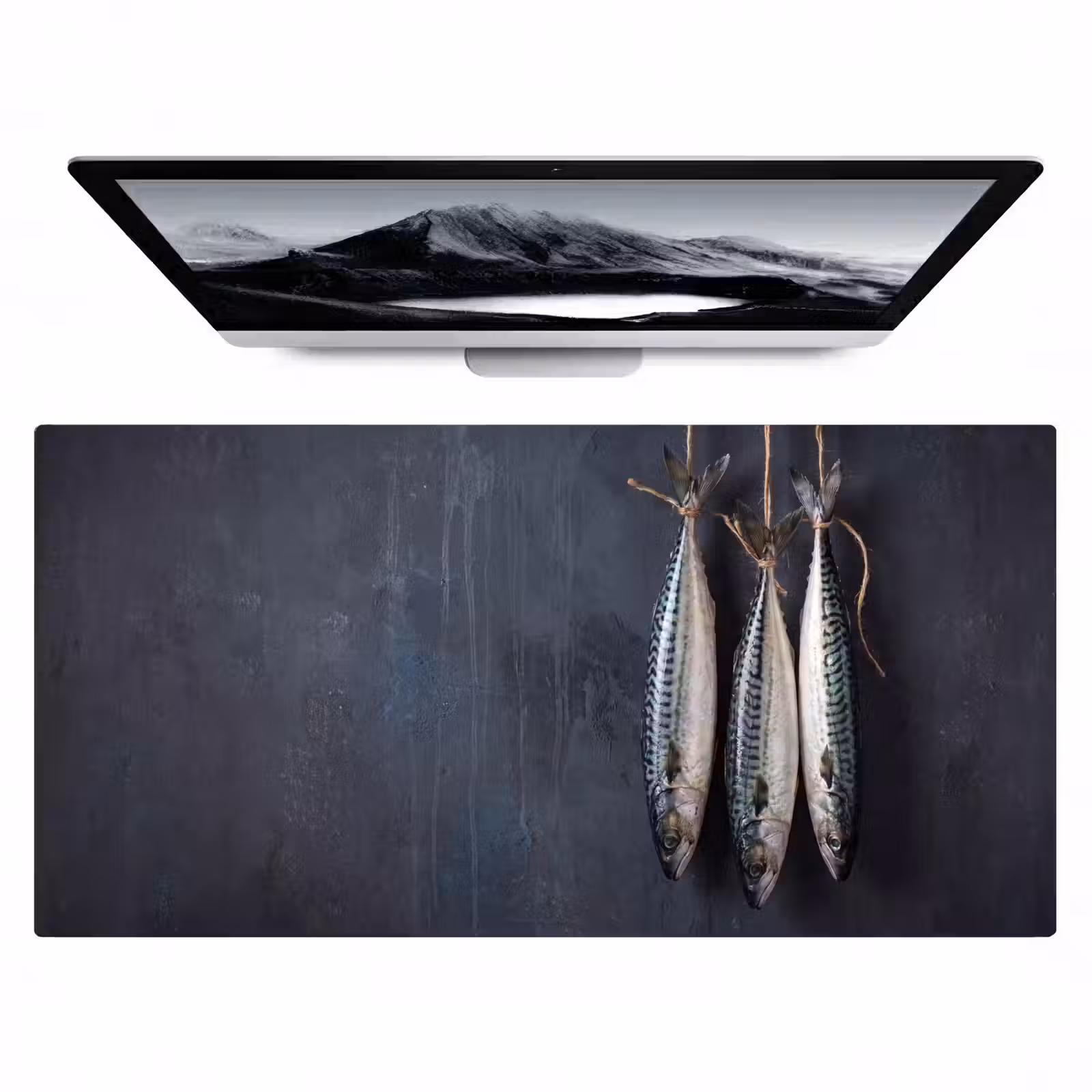 Desk Mat - Three Fish - Rope - Drie vissen - Touw Muismat XXL klein