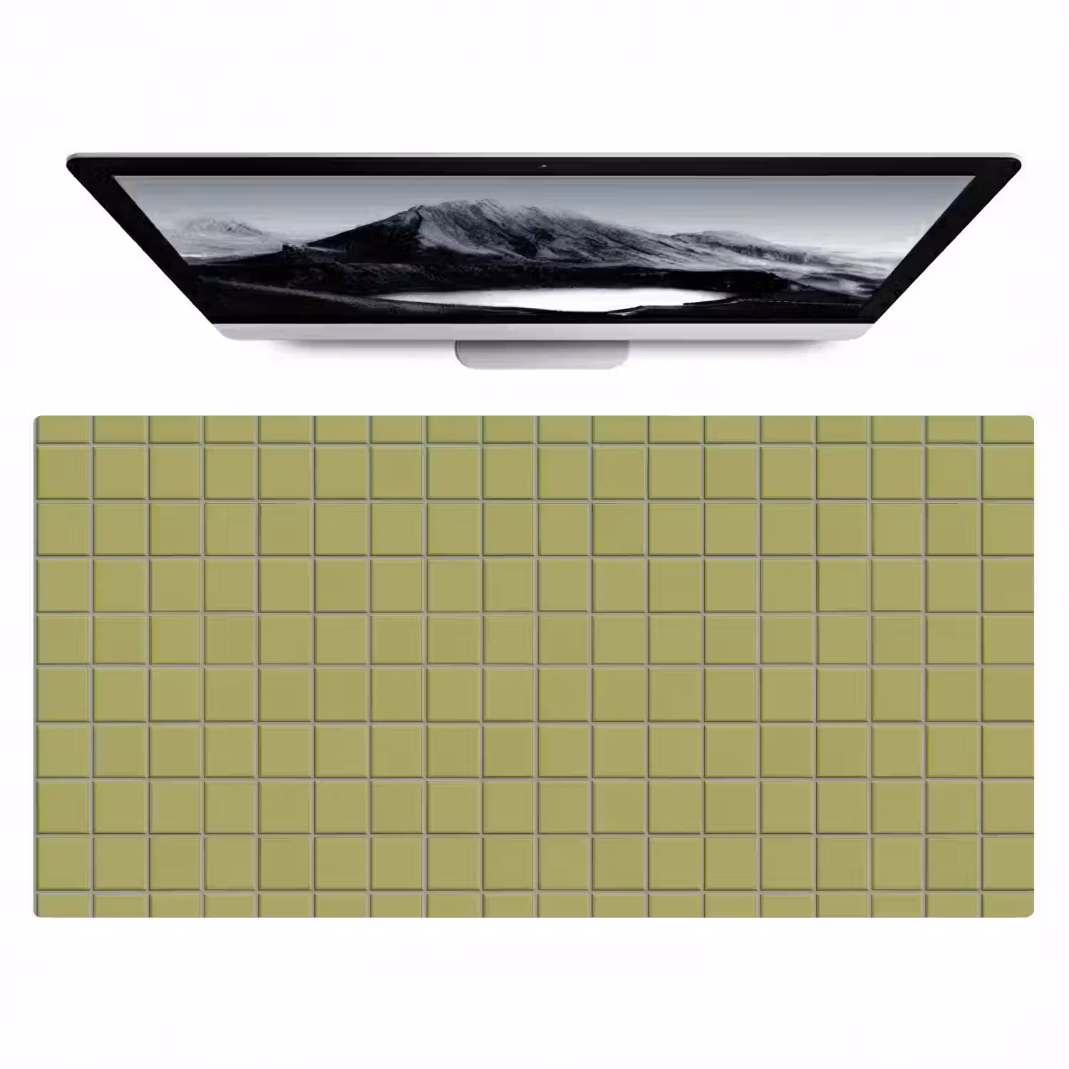 Tegel - Patroon - Olijfgroen Muismat XXL klein 681 -zzz3d