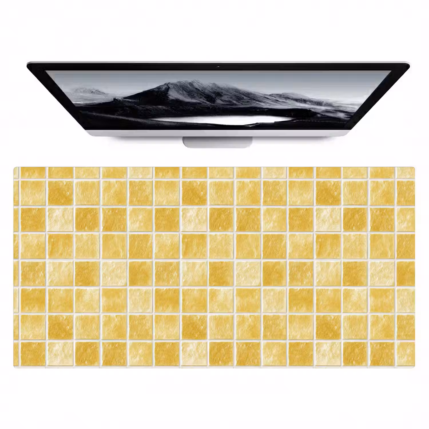 Tegels - Mozaïek - Textuur - Goudgeel Muismat XXL klein 681 -zzz3d