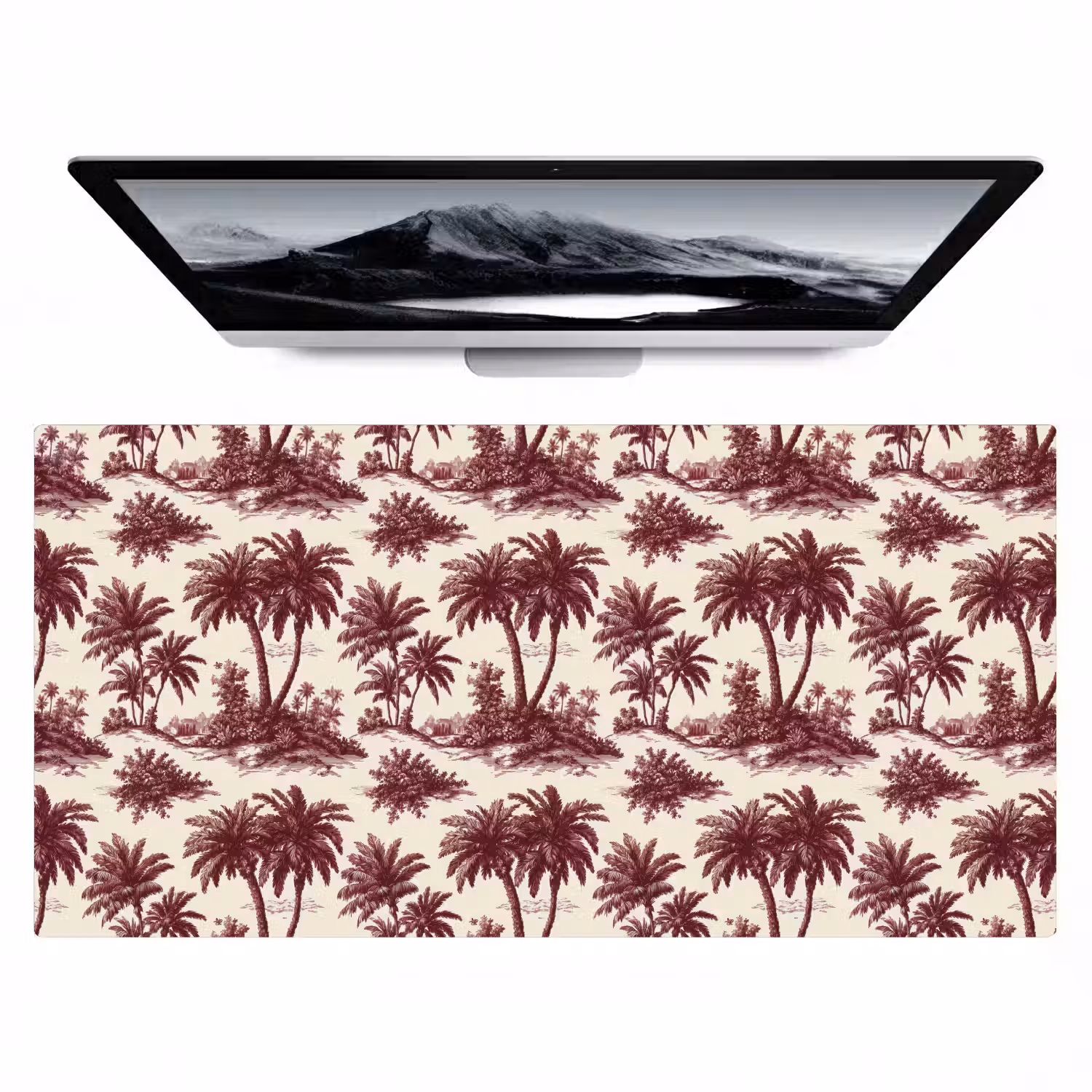 Tropisch - Geometrisch - Bordeauxrood Muismat XXL klein 681 -zzz3d