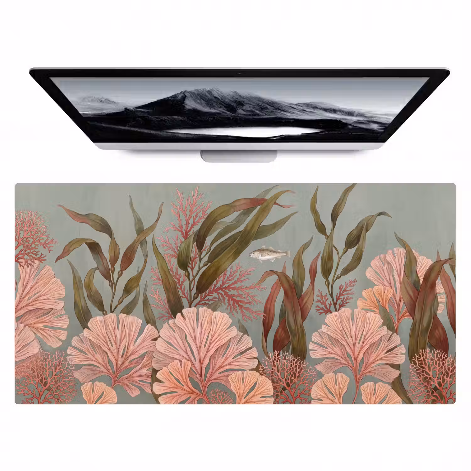 Onderwater - Planten - Vis - Vintage - Groen Muismat XXL klein -zzz3d