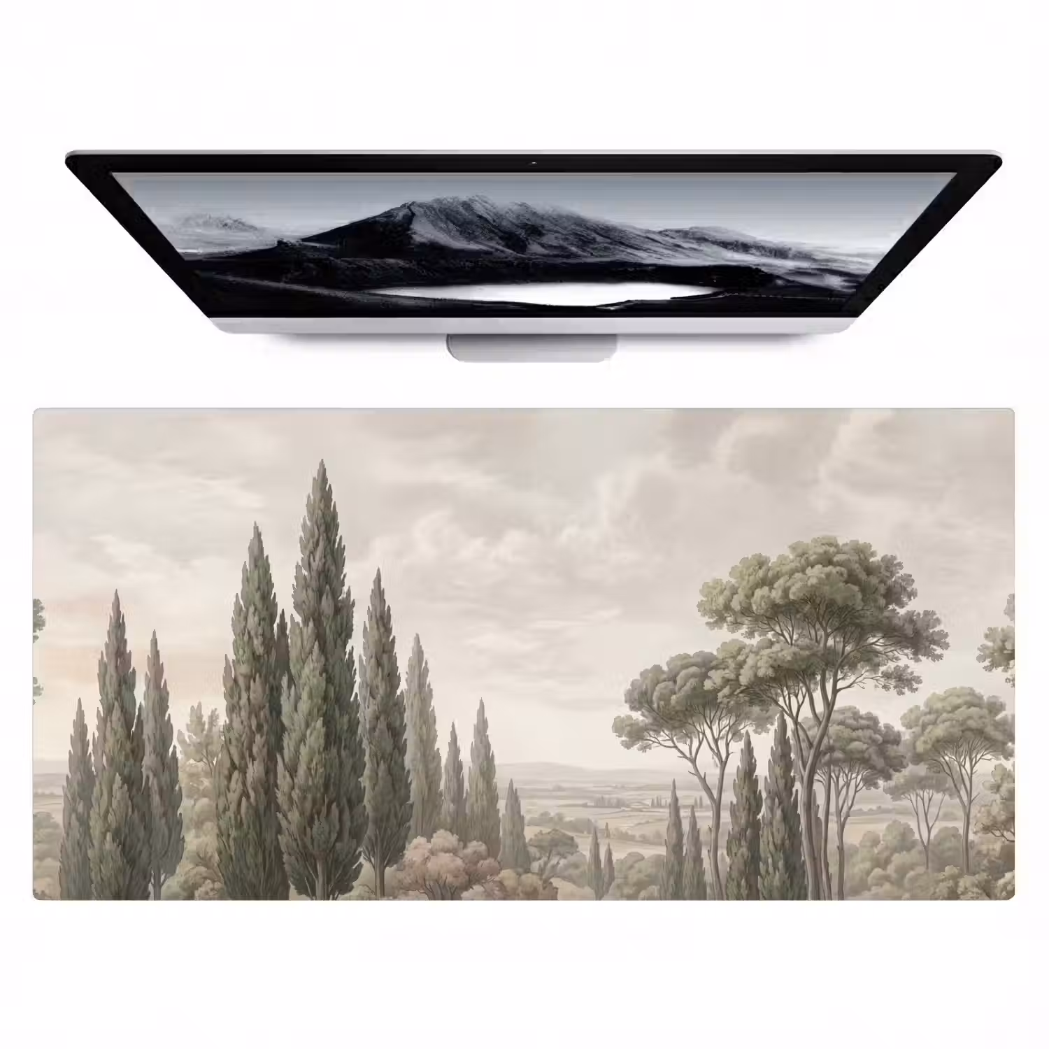 Vallei - Bos - Natuur - Groen Muismat XXL klein -zzz3d