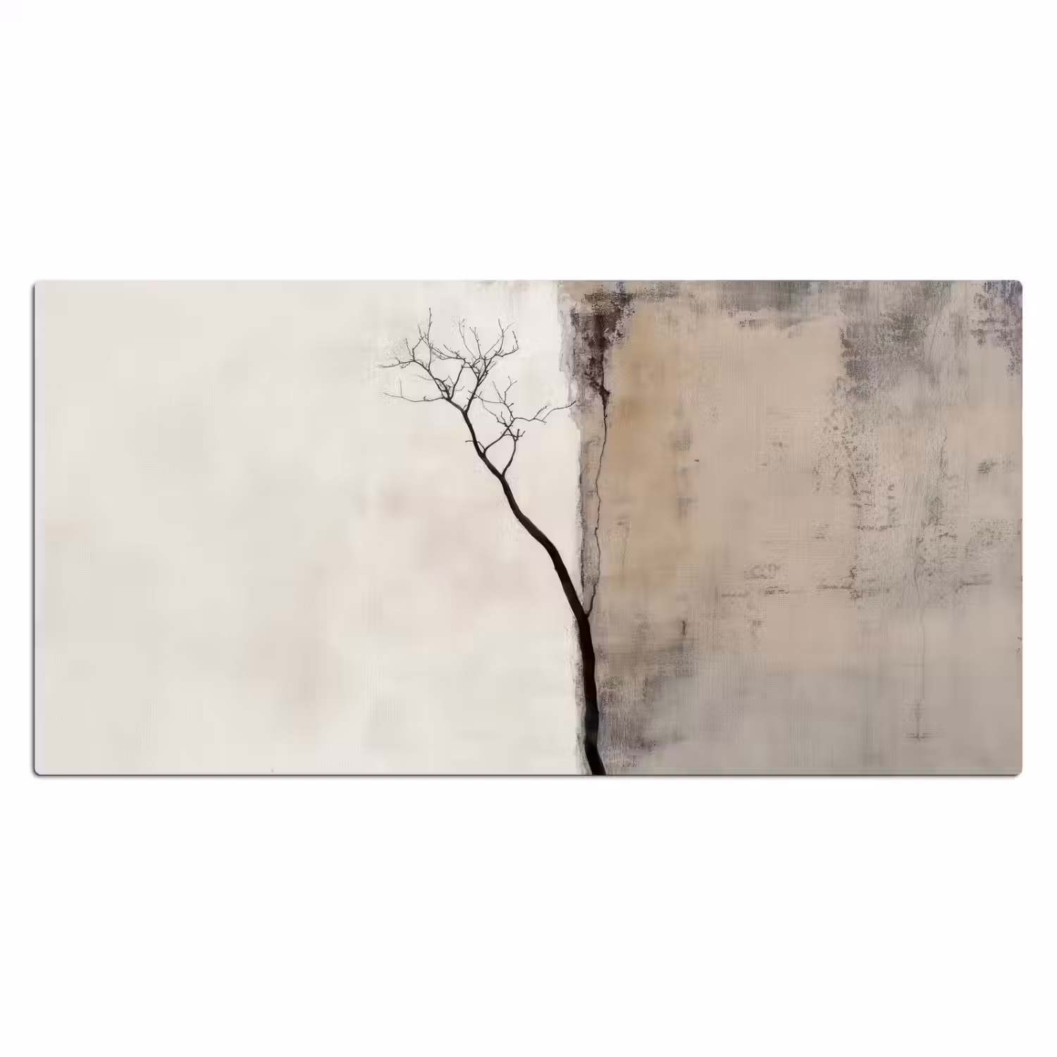 Wabi sabi - Plant - Beige Muismat XXL klein -3d_leeg