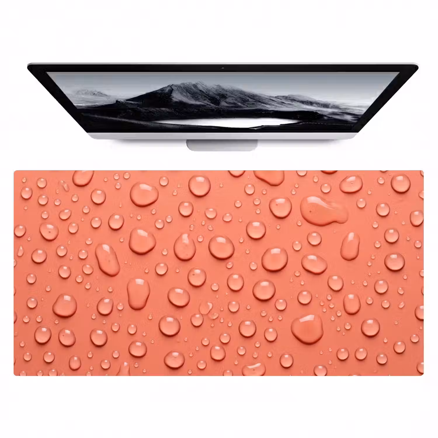 Water - Druppels - Roze Muismat XXL klein -zzz3d