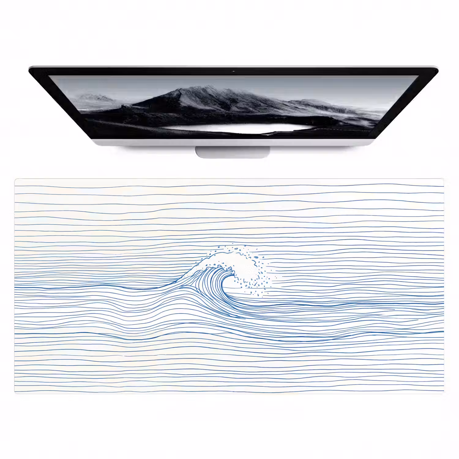 Golf - Brekende - Natuur - Minimalistisch - Blauw Muismat XXL klein -zzz3d