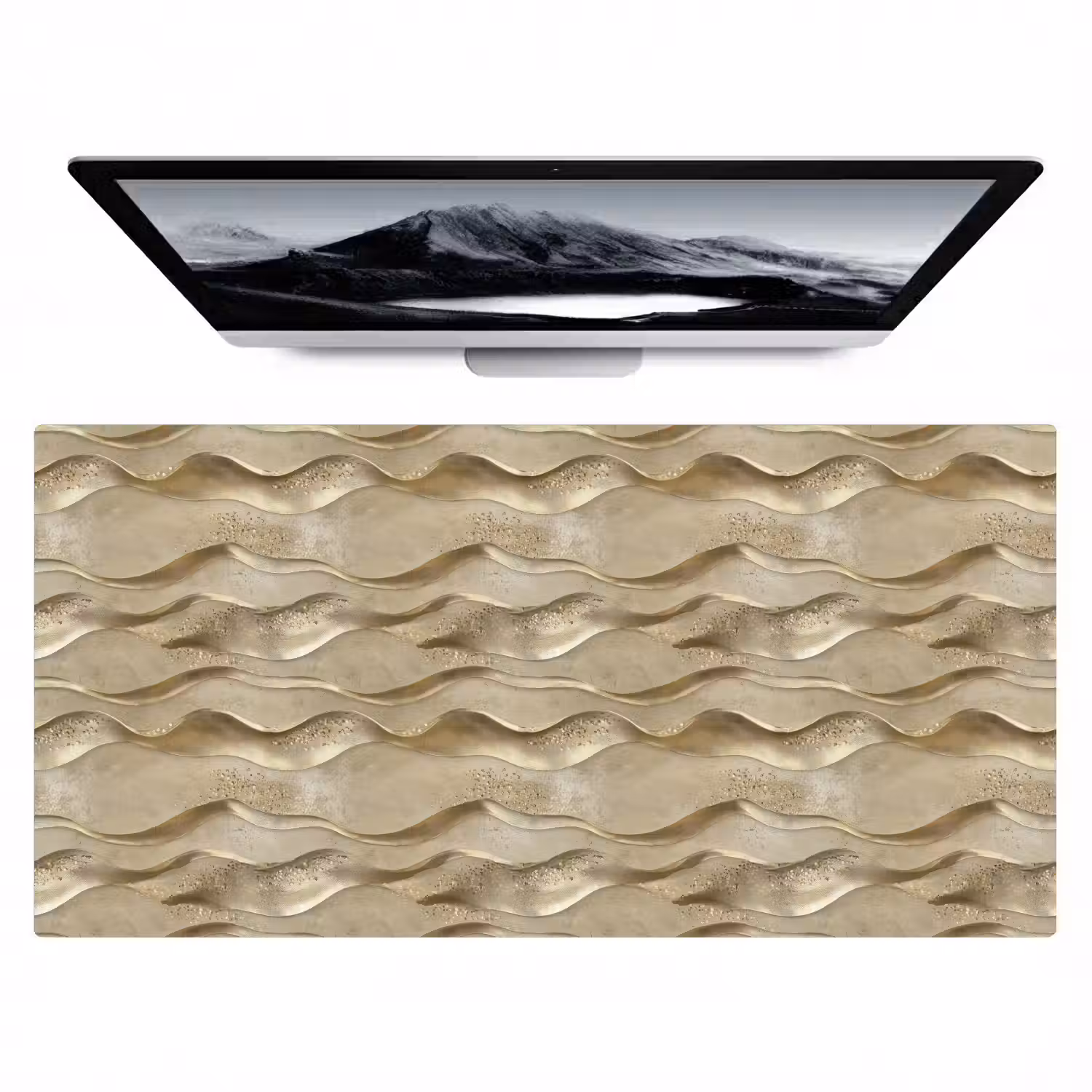 Golven - Patroon - Goud Muismat XXL klein 681 -zzz3d