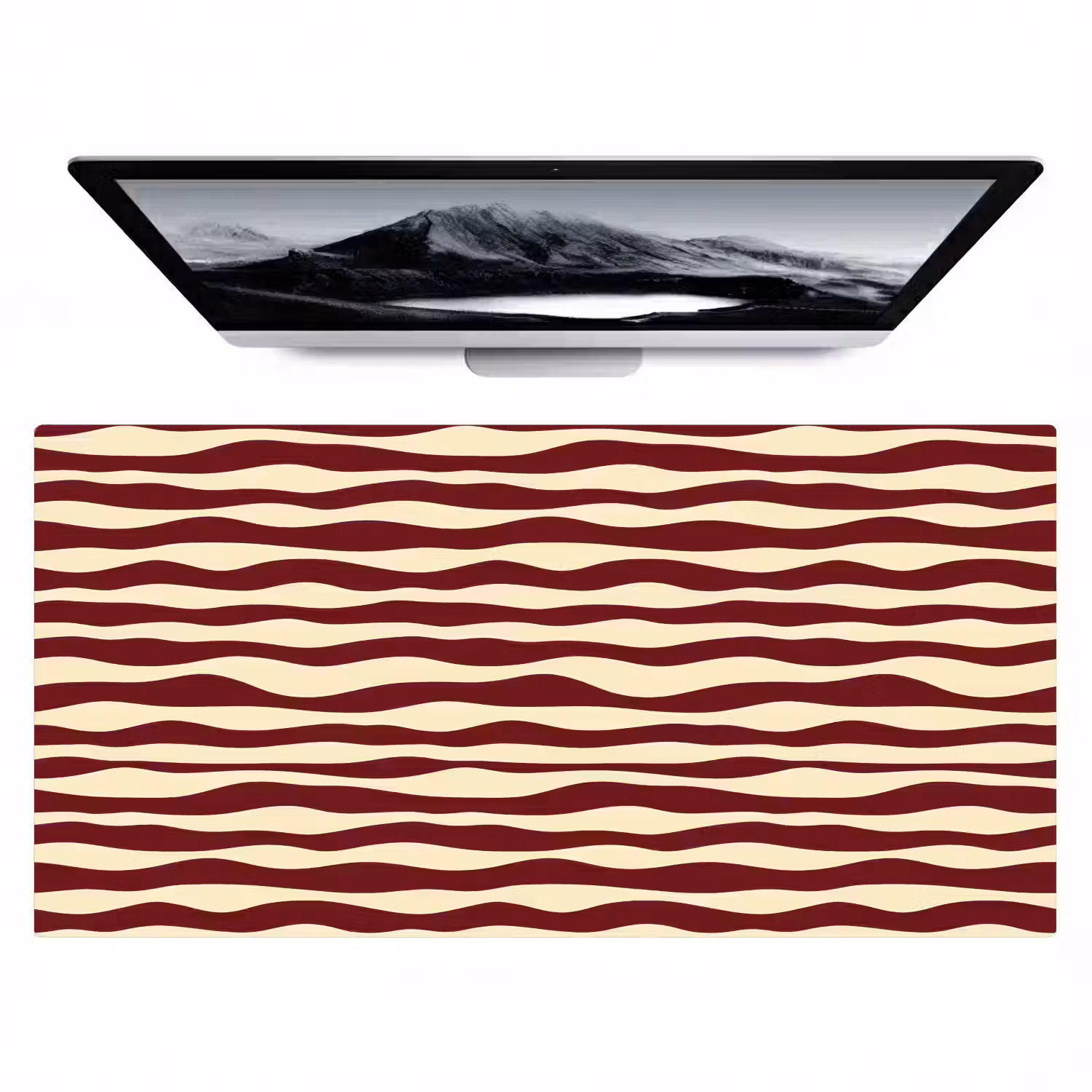 Golven - Rood - Patroon - Crème Muismat XXL klein 681 -zzz3d