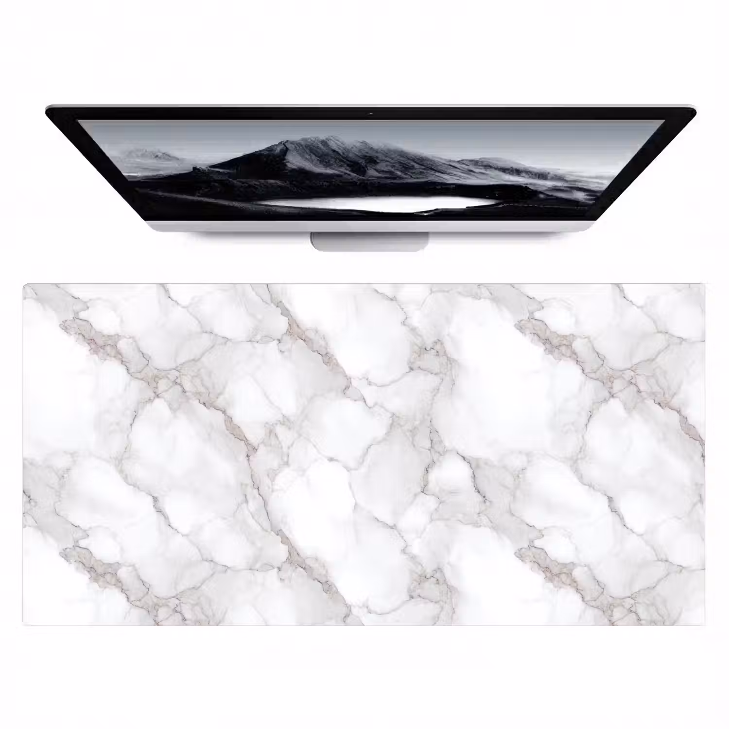 Wit - Marmer - Bruin Muismat XXL klein 681 -zzz3d