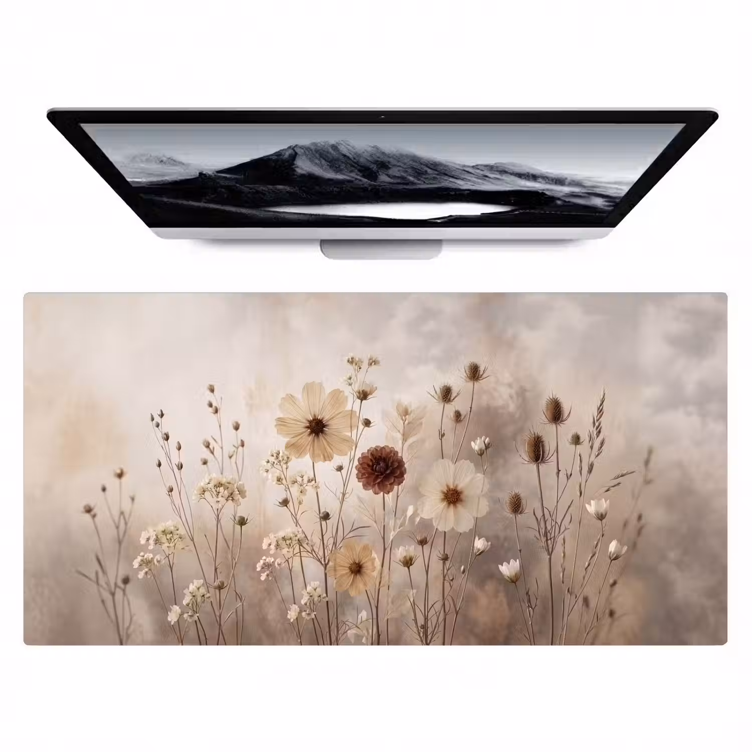 Wilde bloemen - Botanisch - Vintage - Natuur - Rustiek Muismat XXL klein -zzz3d