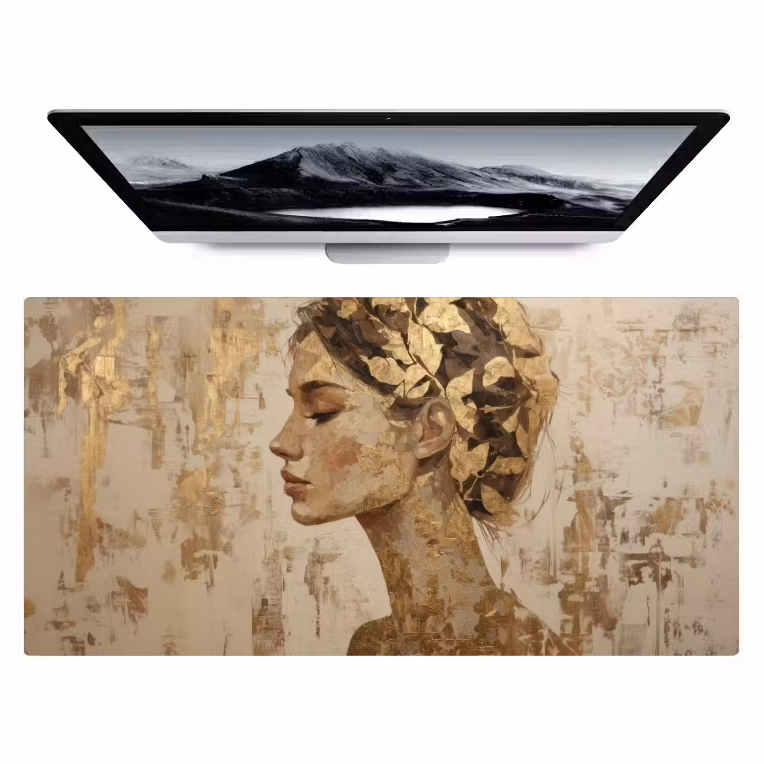 Vrouw - Goud - Abstract - Textuur Muismat XXL klein -zzz3d