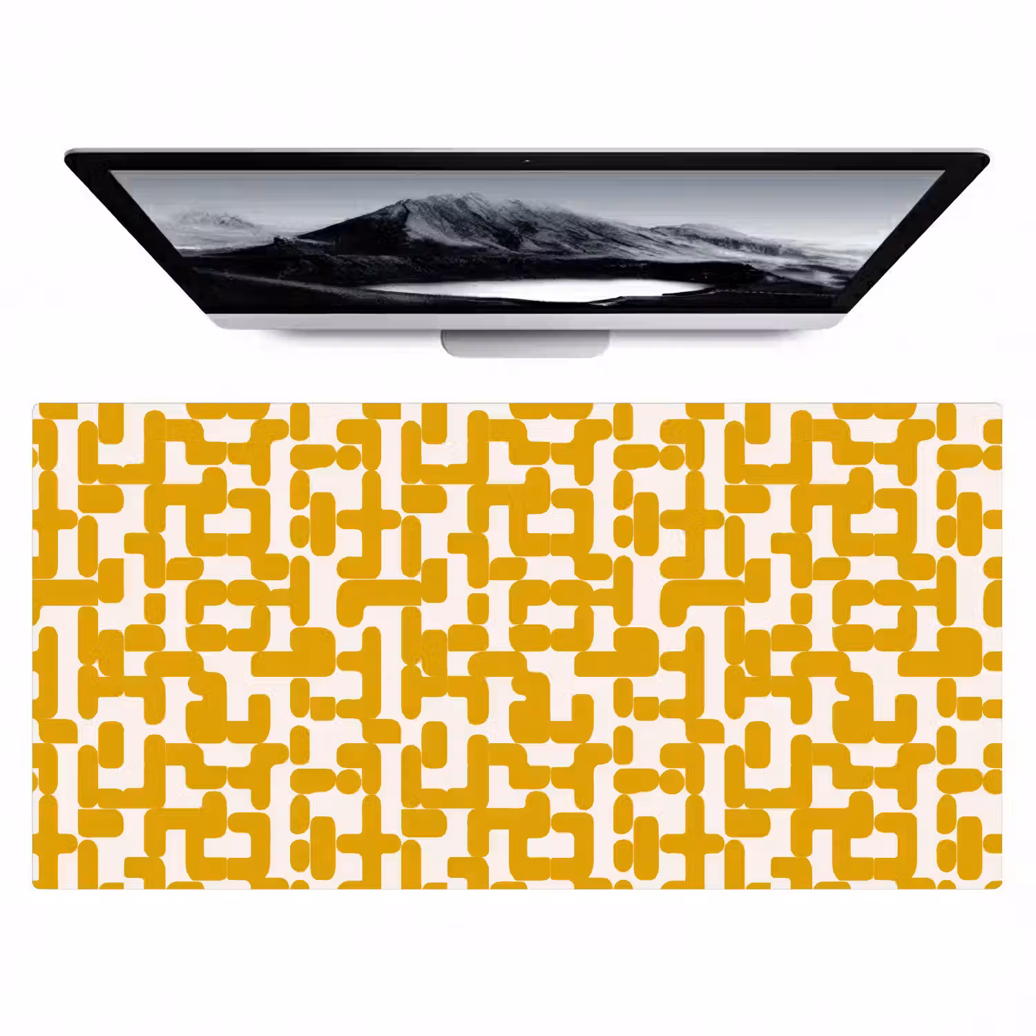 Geel - Beige - Patroon Muismat XXL klein 681 -zzz3d