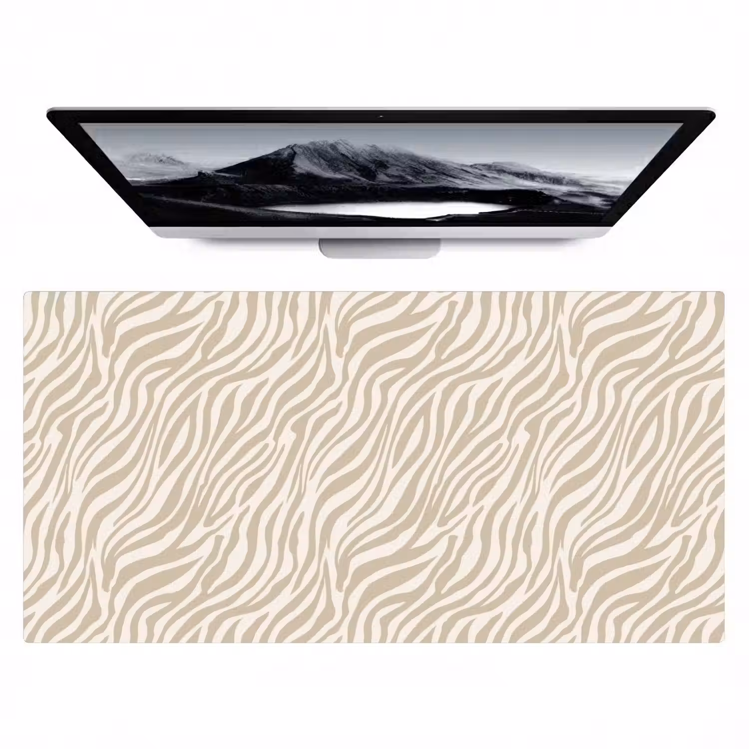 Zebra - Patroon - Beige Muismat XXL klein 681 -zzz3d
