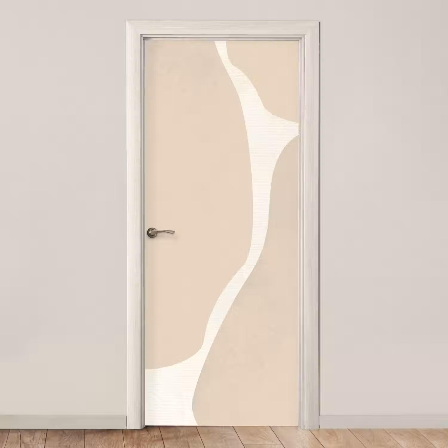 Abstract - Beige - Moderne kunst deurposter klein -3d_beige