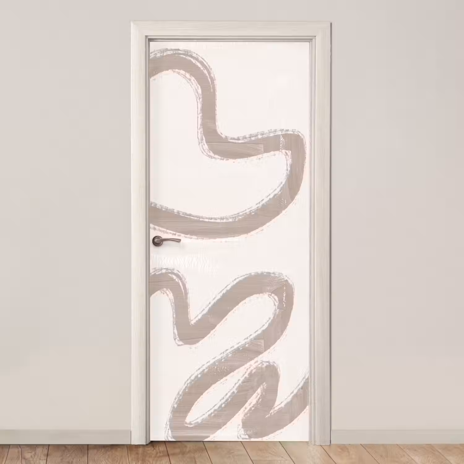 Abstract - Moderne kunst - Beige deurposter klein -3d_beige