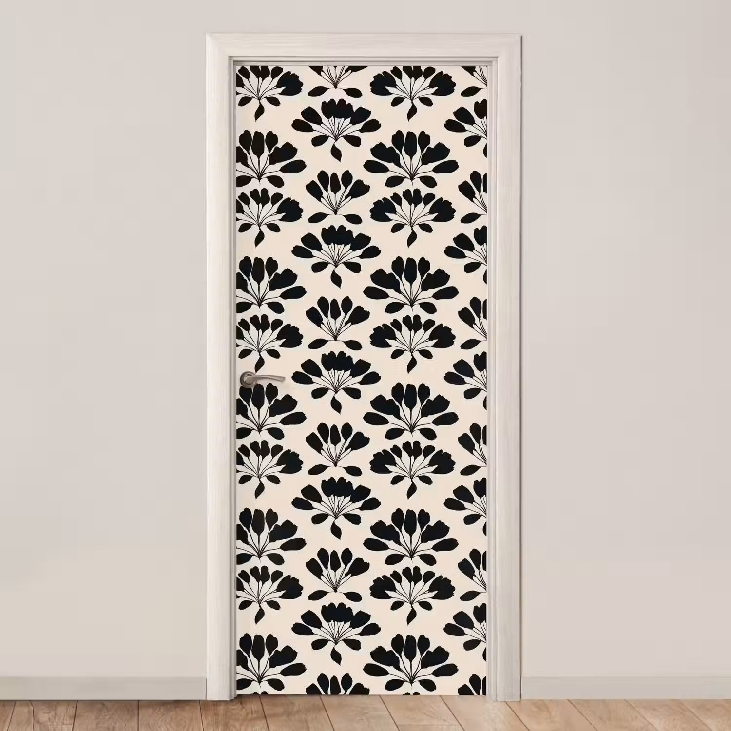 Abstract - Patroon - Zwart deurposter klein 289 -3d_beige