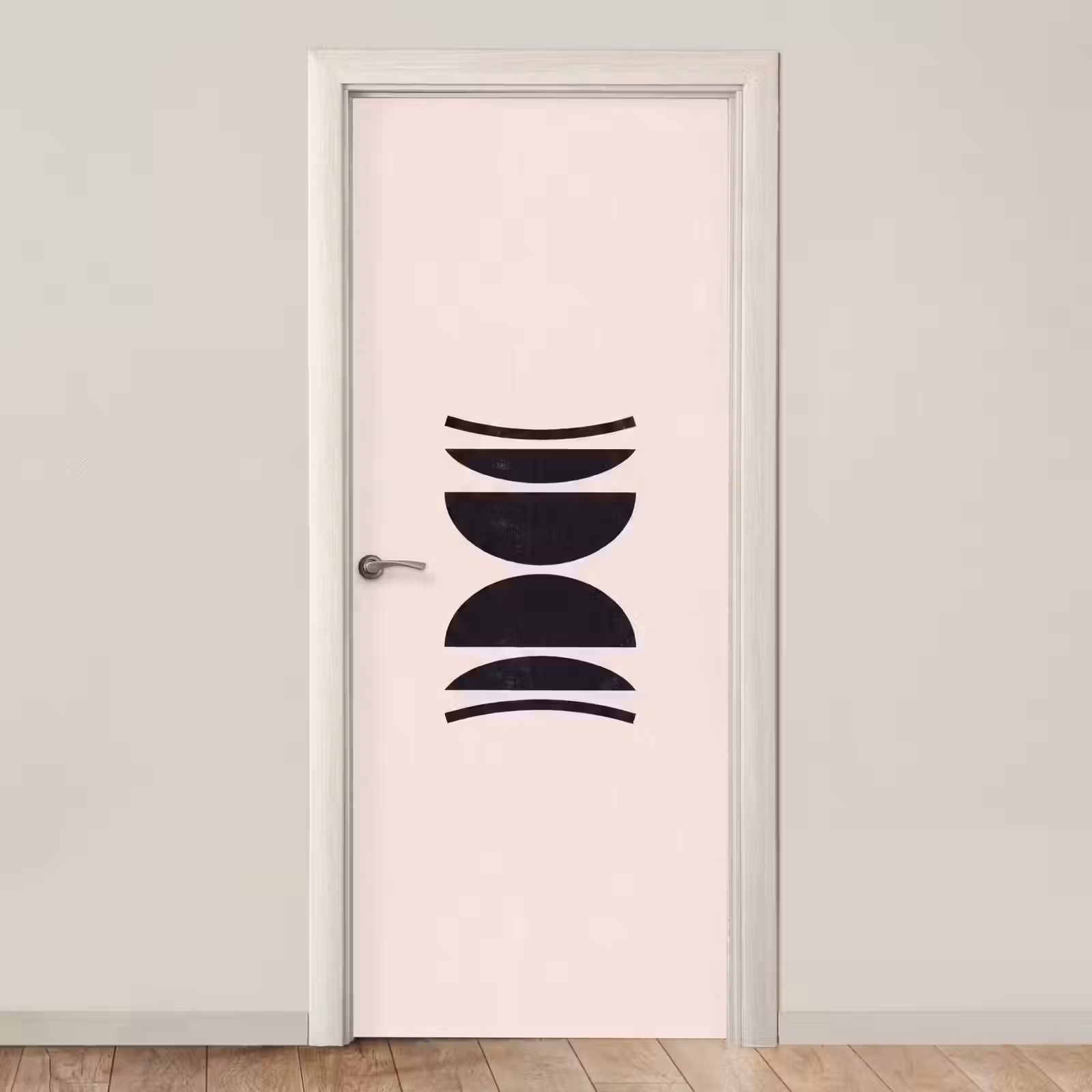 Door sticker - Abstract - Shapes - Black - Abstract - Vormen - Zwart deurposter klein