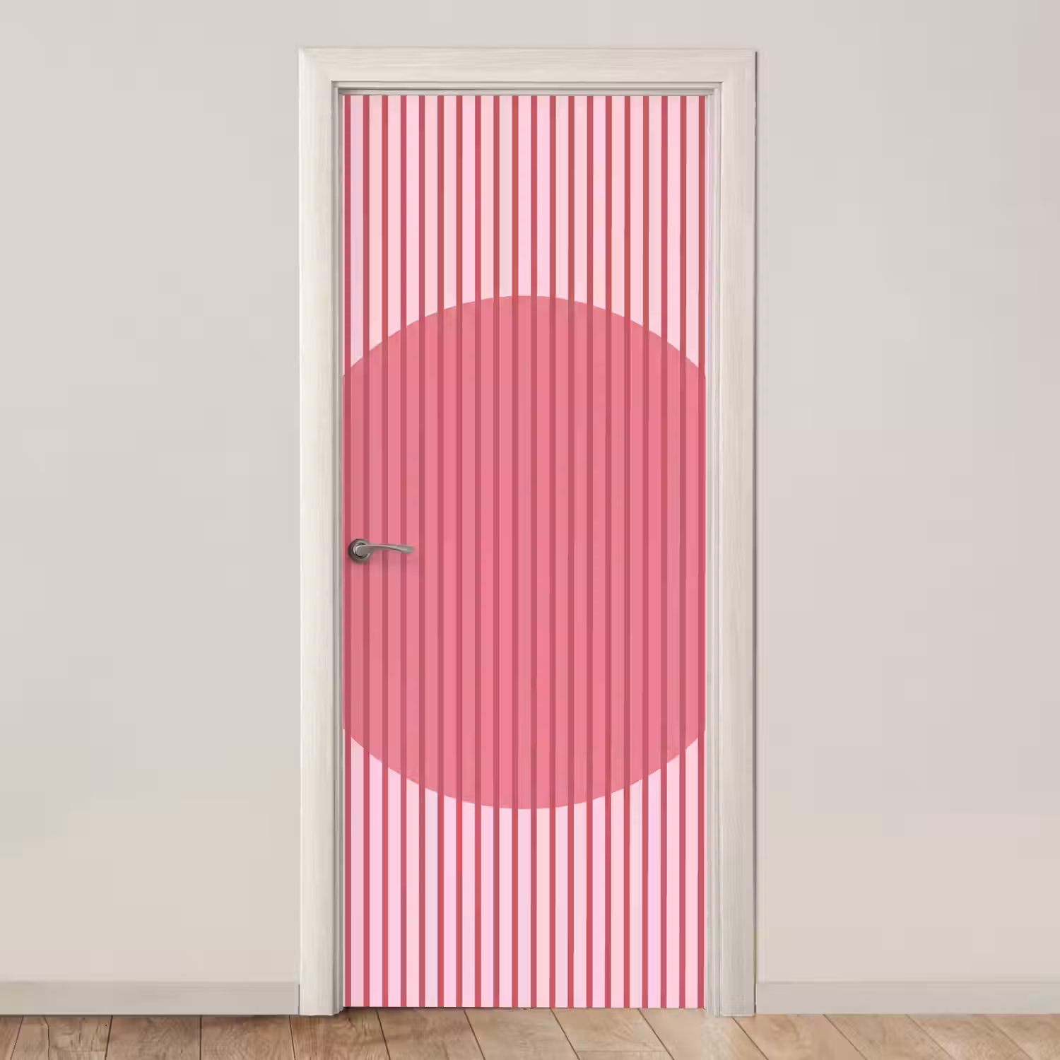 Abstract - Strepen - Ovaal - Roze - Modern deurposter klein -3d_beige