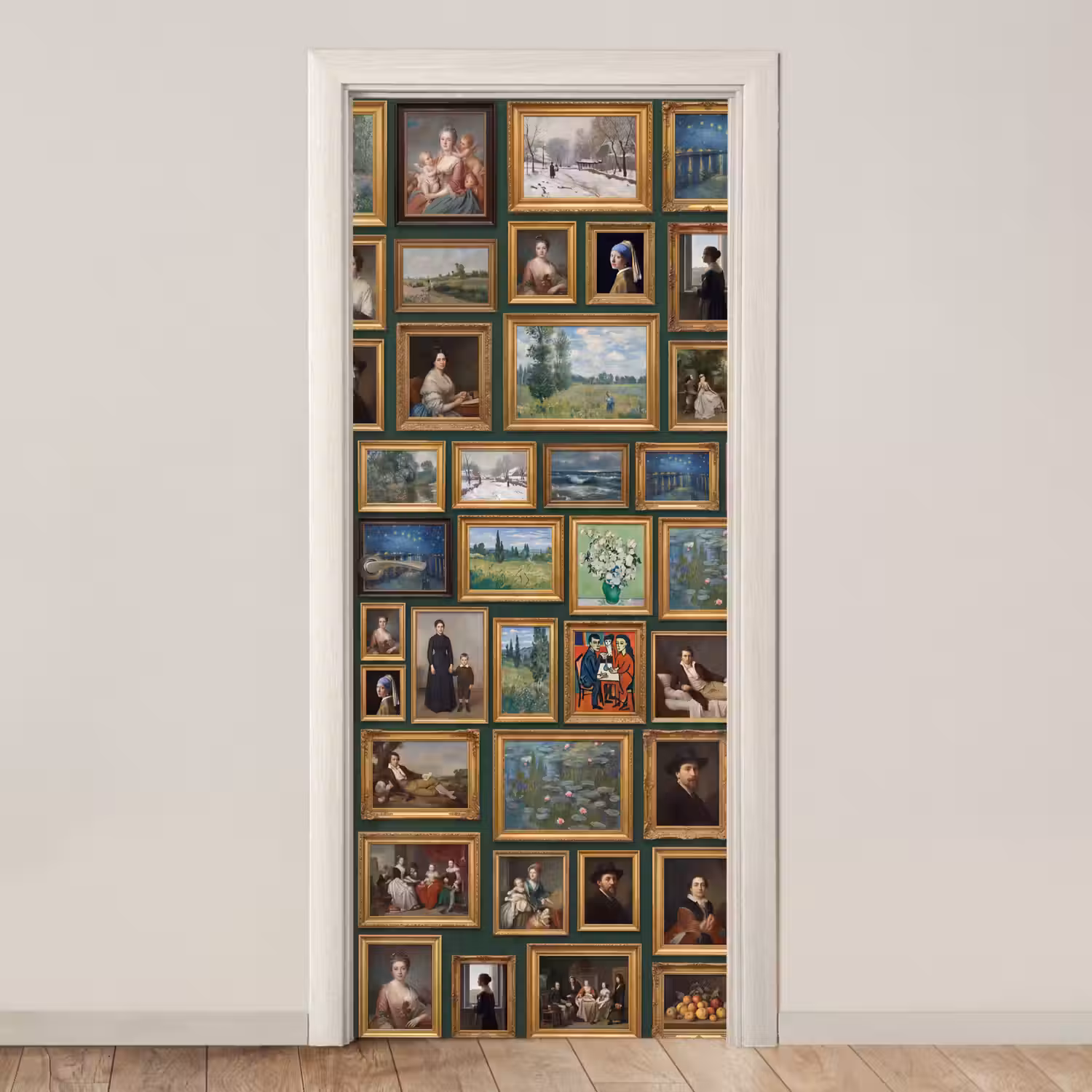 Kunst - Schilderijen - Collectie - Klassiek - Groen deurposter klein -3d_beige